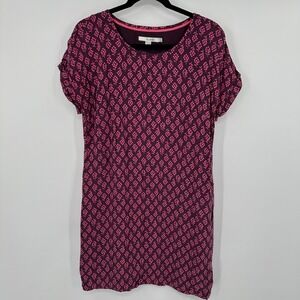 Boden Women's Dress Size 8R Burgundy Pink Floral‎ Berries Short Sleeve Shift